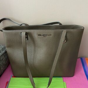 Karl Lagerfeld Green Tote with Structured Design and Double Handles 👜